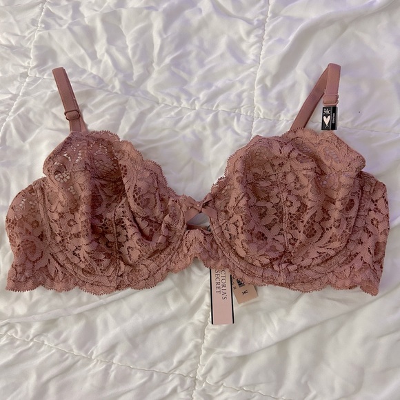 Victoria's Secret Other - NWT Victoria's Secret Pink Lace Unlined Bra 34C